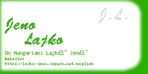 jeno lajko business card